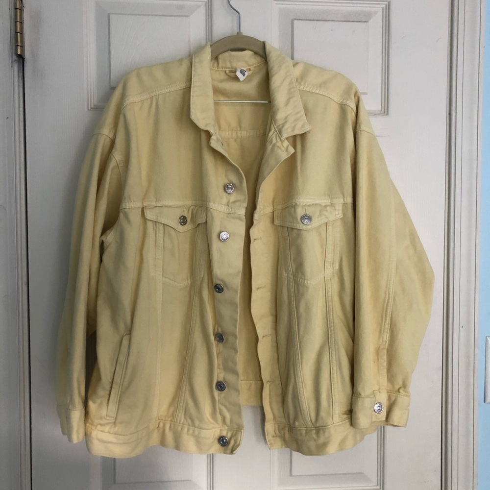 h&m yellow denim jacket